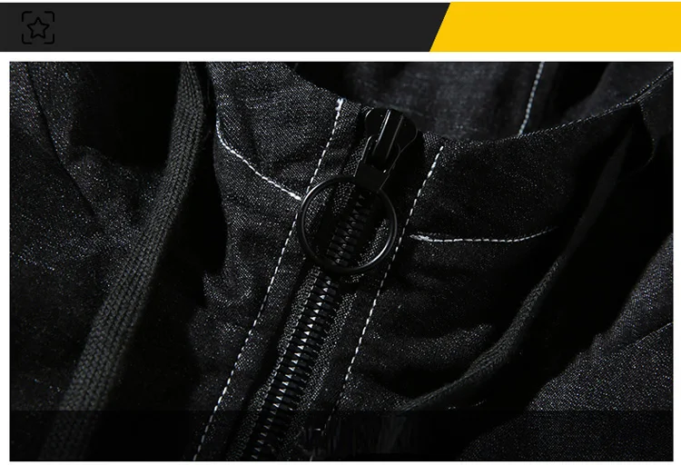 Мужские куртки и пальто черные джинсовые пальто Модные с длинным рукавом с капюшоном мужские осенние свободные повседневные джинсовые куртки верхняя одежда плюс размер 4XL