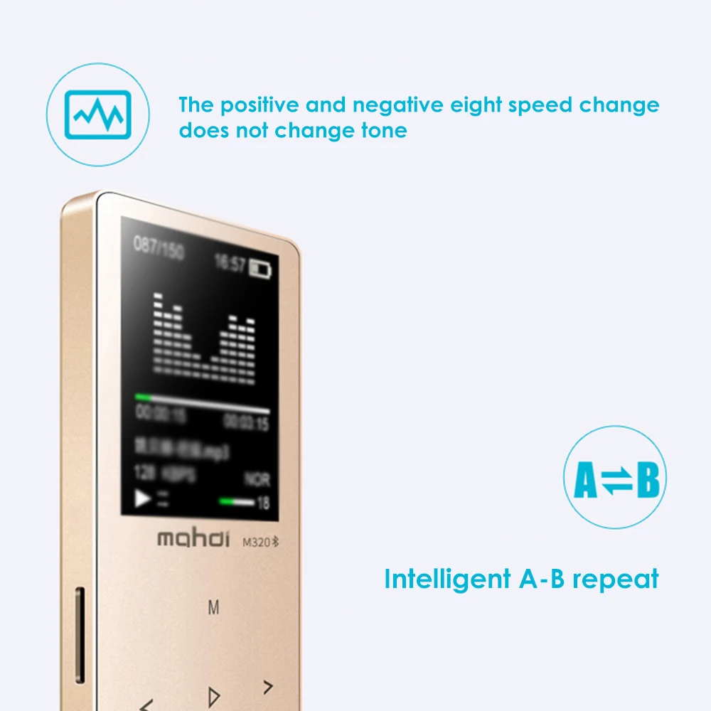 M320 металлический спортивный мини MP3-плеер Bluetooth Портативный аудиоплеер 4G/8G/16G со встроенным динамиком fm-радио APE Flac музыкальный плеер