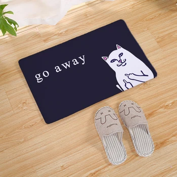 

Cartoon Animal Cat Go Away Printing Doormat Home Decoration Non-slip Floor Mat Cat Door Mat Tapis De Bain Felpudo