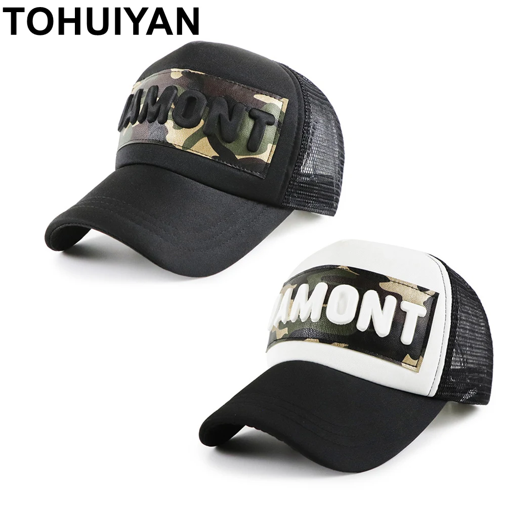 TOHUIYAN популярная летняя кепка-тракер Кепки Для мужчин Бейсбол шляпа Для женщин с надписью Snapback Кепки s в стиле «хип-хоп» для загара Шапки кость сетки Кепки s