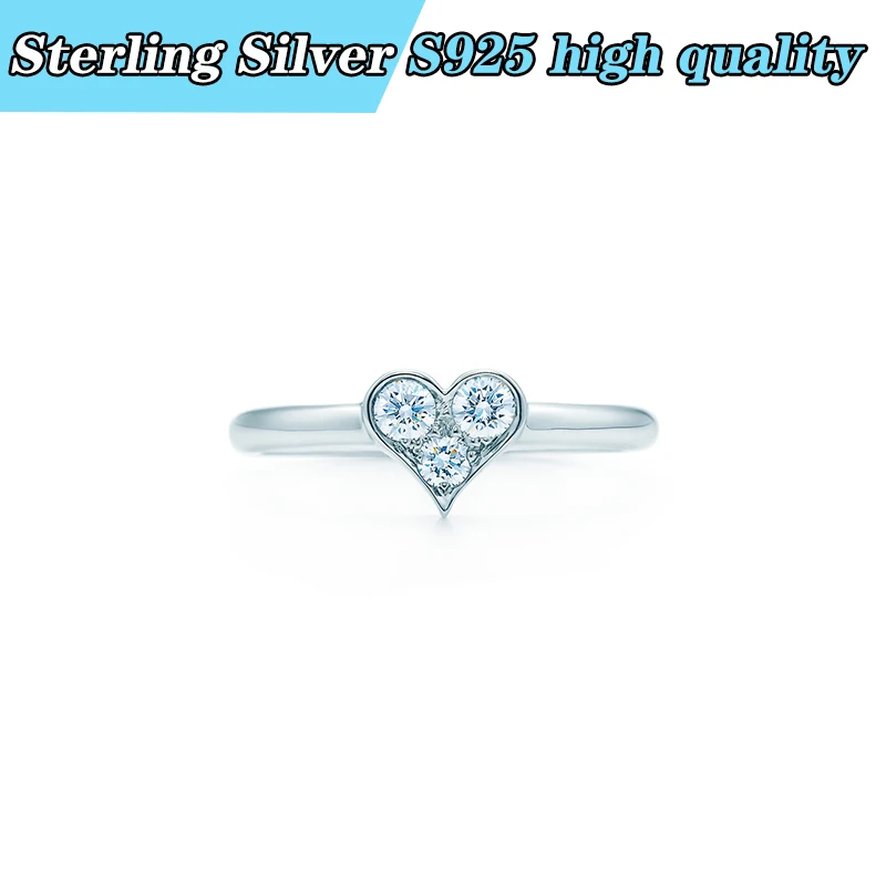 

TIFF original 1:1 high quality sterling silver S925 heart ring is suitable for lovers' pair Ring Charm Fashion Gift Jewelry