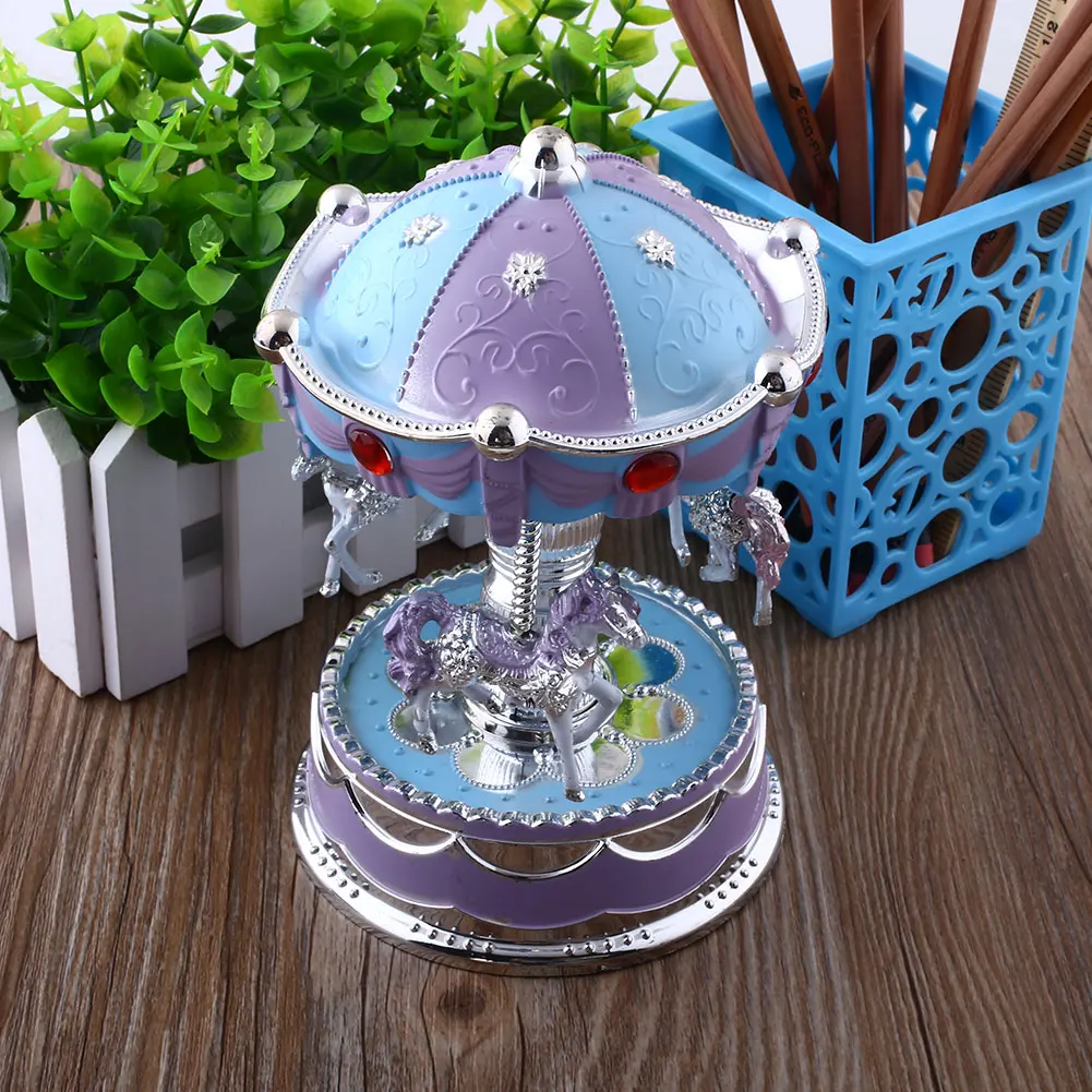 Лошадь музыкальная карусель коробка игрушка с легкой романтической Заводной красивый хороший