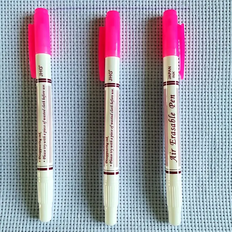 

Double Side Pink Air Erasable Pen Fabric Paint Marker Cross Stitch Markers For Fabric Paint Pen Knitting Needle Tools Craft