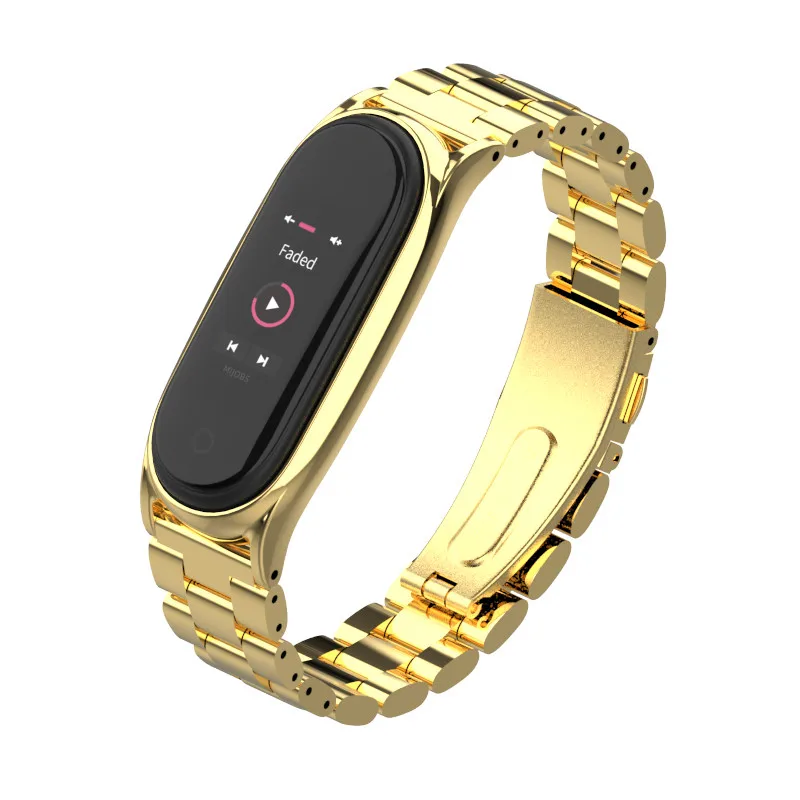 Mi Band 4 ремешка металлическая нержавеющая сталь для Xiao mi совместимый браслет band4