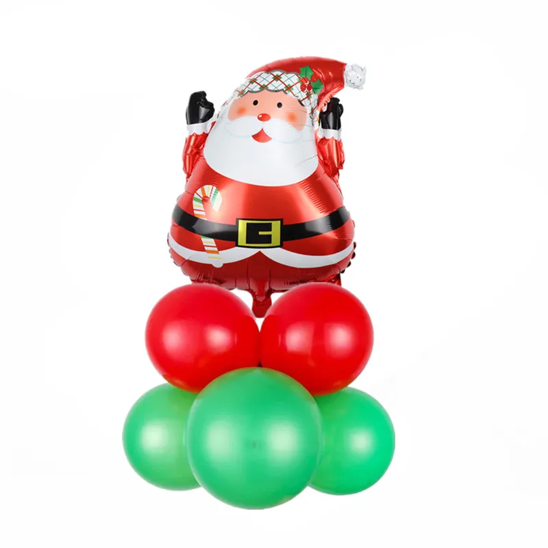 10pcs as picture 5/10 шт. Рождественские шары Globos для рождественской вечеринки Санты украшений Фольга набор воздушных шариков для Семья Рождественский воздушные шары - Цвет: 10pcs as picture