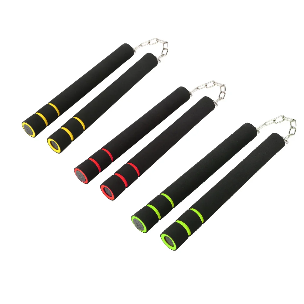 Детские кунг-фу обучение Nunchakus боевое искусство безопасности пены Nunchakus губка двойной Truncheon с цепочкой из нержавеющей стали