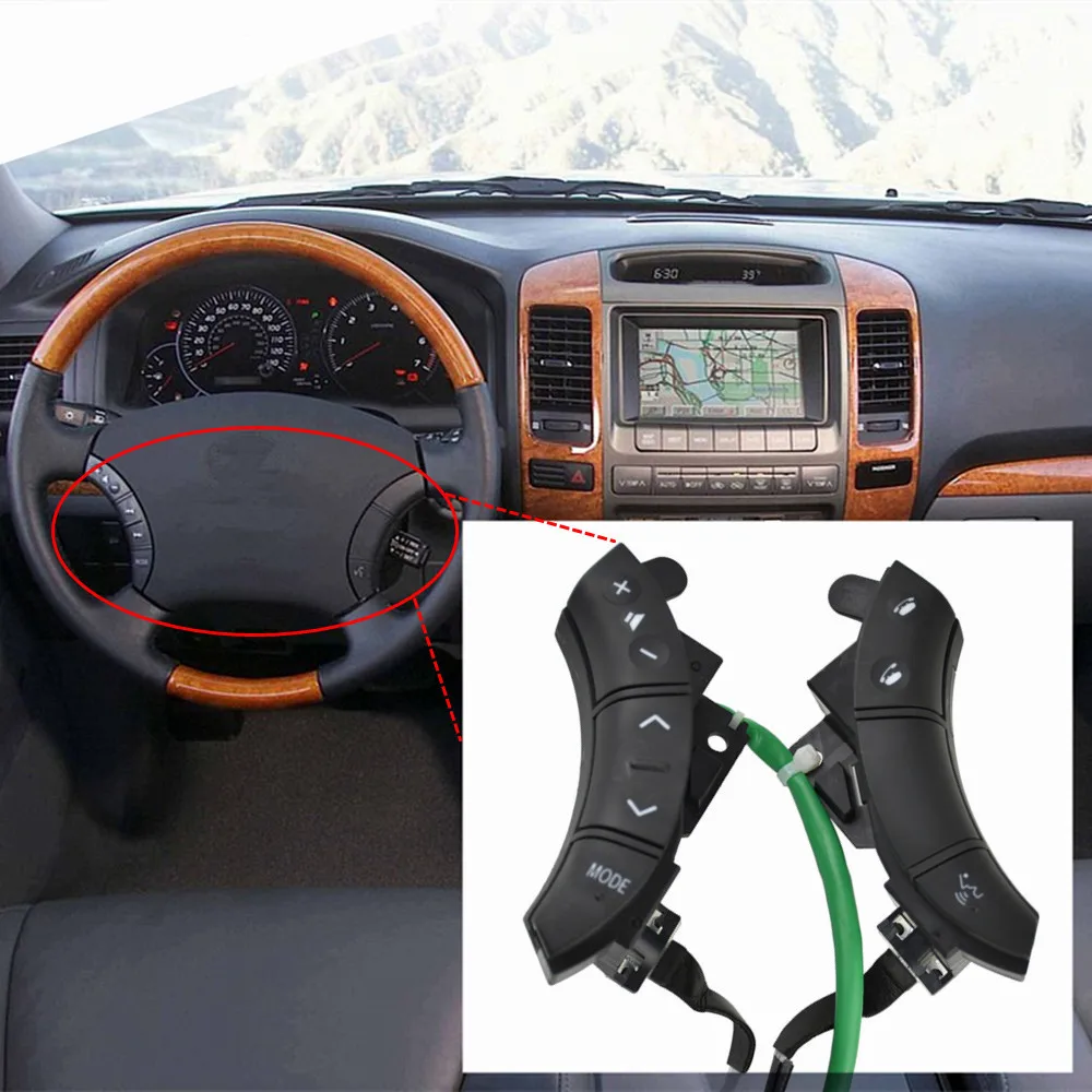 

Car -styling buttons For 2003-2009 Lexus GX470 2003-2007 Toyota Highlander Car steering wheel control buttons