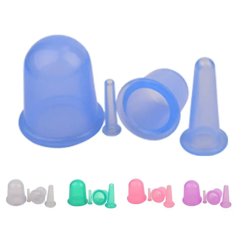 4 pcs Chinese vacuum massage jars suction cups massage for face body cellulite sucker cups massage vacuum cup set for family
