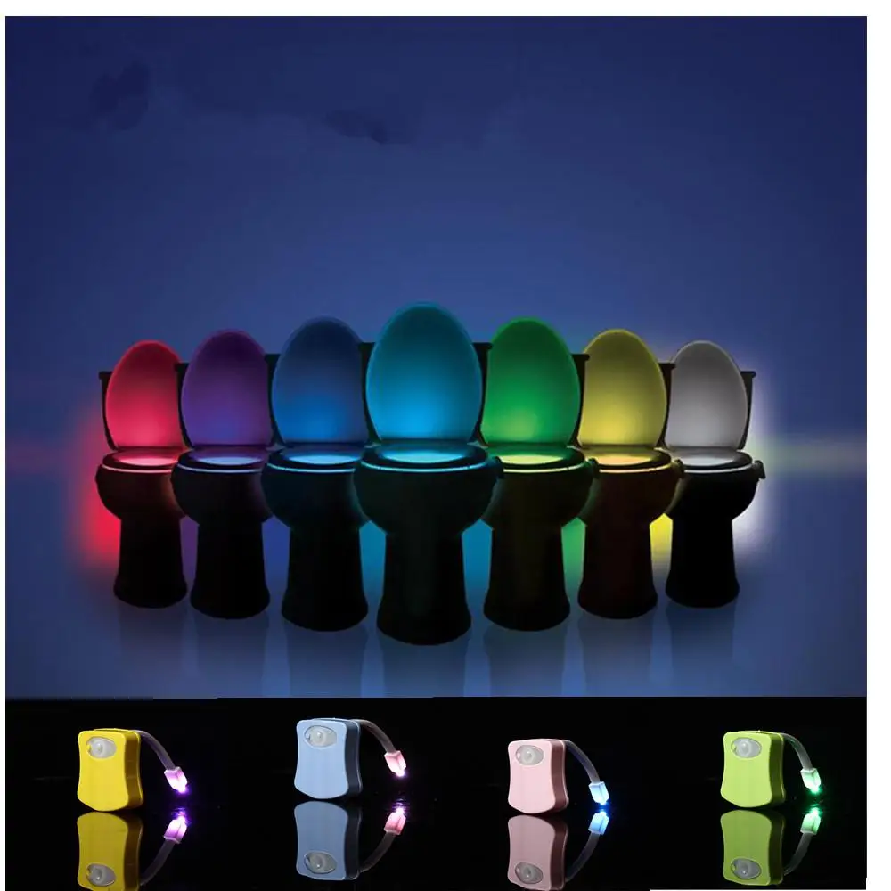 

GloryStar 8 Colors Change Smart Bathroom LED Body Motion Hanging Toilet Night Light