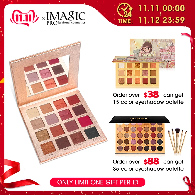 

IMAGIC Eye Shadow 16 Colors Pressed Eyeshadow Matte Shimmer Palette Glitters Eyeshadow Palette