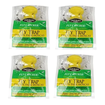 

4Pcs Disposable Fly Control Trap Hanging Flycatcher Bag Garden Outdoor Catcher Bug Moth Insect Killer
