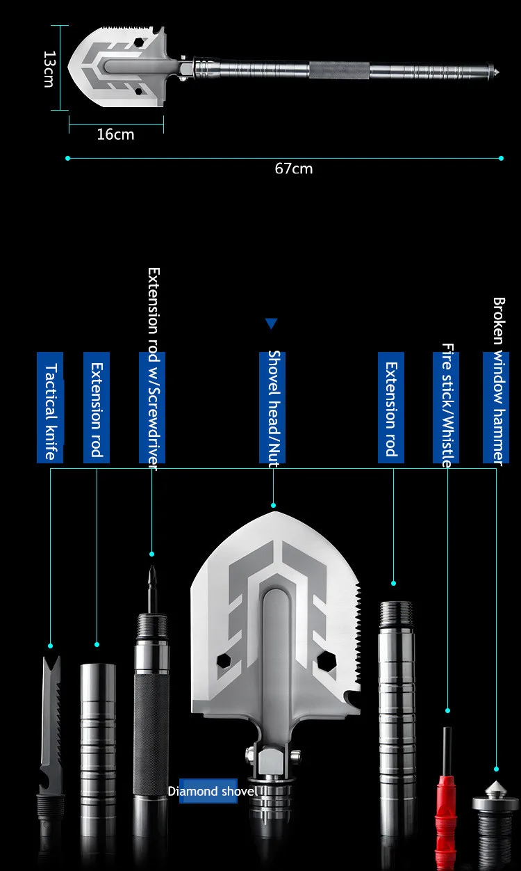Выживание туризм поход набор для выживания набор выживания для выживания Многофункциональная Военная Складная лопата для выживания Лопата многоцелевой инструмент аварийный Сад Кемпинг Рыбалка охотничье оборудование