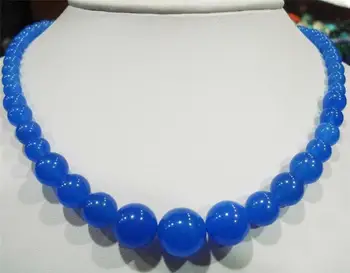 

6-14mm Blue Sapphire Gem stone Necklace 18"