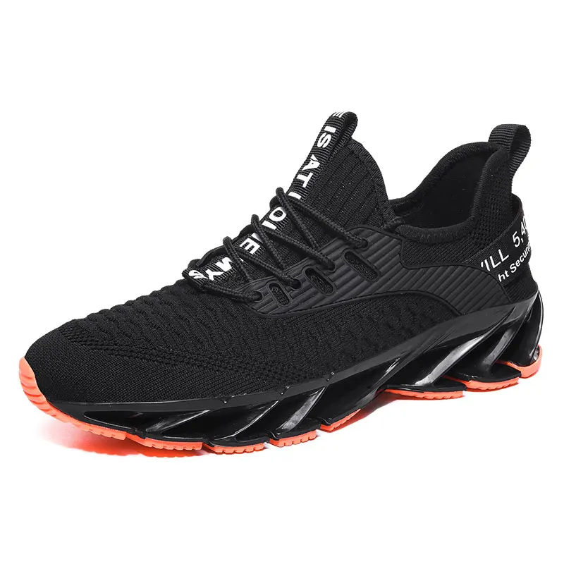 Baideng новые мужские кроссовки для бега с амортизацией, спортивные мужские кроссовки, дышащие, zapatillas hombre Deportiva, для прогулок на открытом воздухе - Цвет: Black
