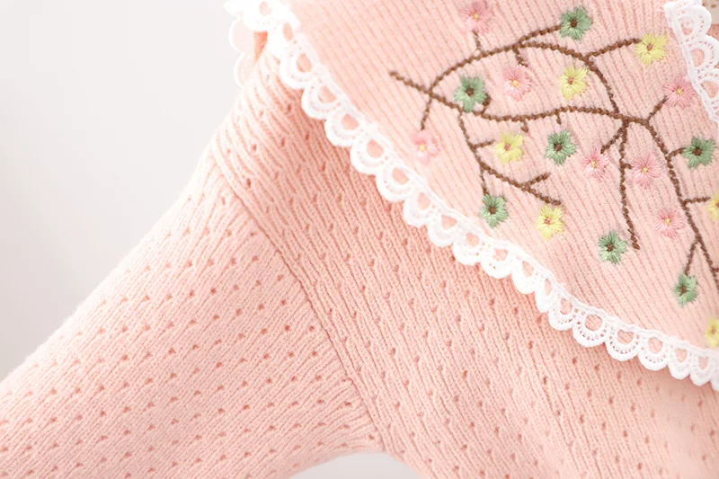 Girl Korean Long Lapel Floral Sweater Toddler Girl Winter Clothes Girl Cardigan Autumn Fall Toddler Outfits Kids Winter Sweaters