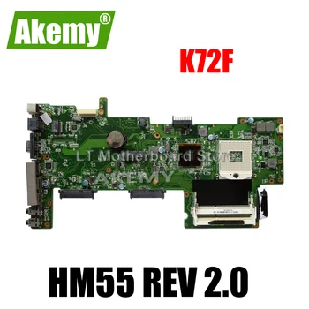 

K72F Motherboard REV2.0 HM55 DDR3 For Asus X72F K72F A72F Laptop motherboard K72F Mainboard K72F Motherboard test 100% OK