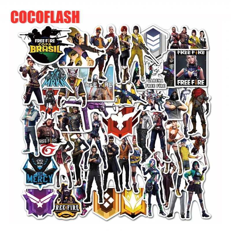 10/50Pcs/Set Cartoon Game Free Fire Waterproof Graffiti Stickers For Skateboard Refrigerator Computer Notebook Children Toy