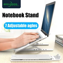 Goojodoq ajustável dobrável suporte do portátil antiderrapante desktop notebook titular para macbook pro ar ipad pro dell hp