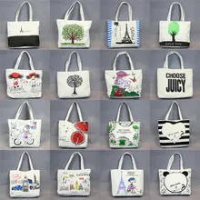 Женская Холщовая Сумка на плечо с рисунком для девочек; Повседневная сумка-шоппер на молнии