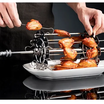 

Stainless Steel Roaster Basket Heat-resistant Skewers Grill Outdoor BBQ Silver Kebab Cage Oven Accessories Roasted Nuts Tool