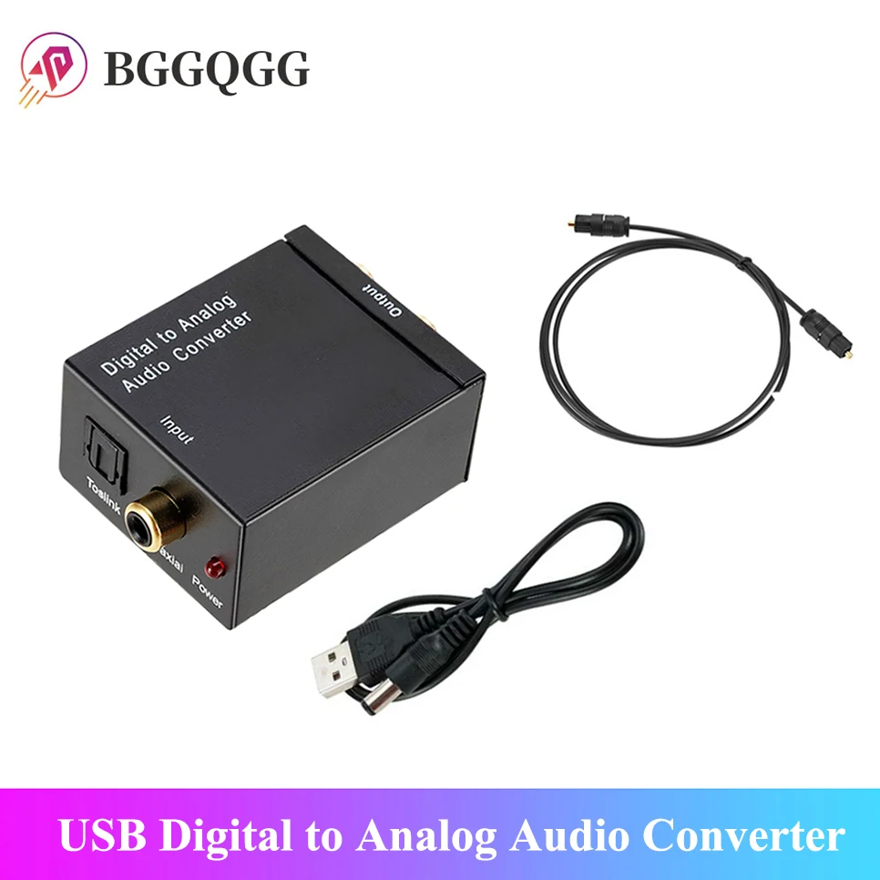 Hot sale USB Digital to Analog Audio Converter DAC Amplifier Adapter with RCA R/L Output Coaxial Optical SPDIF Out | Электроника