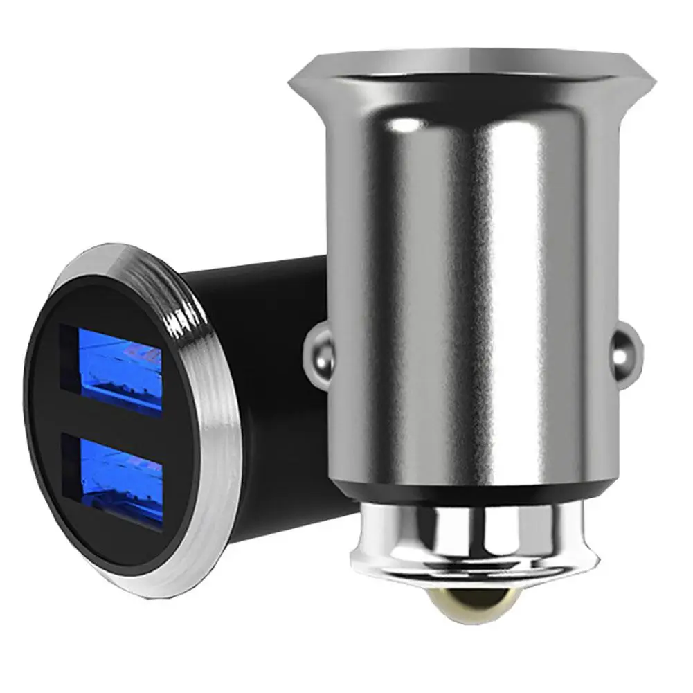 5V 3.1A двойной usb-порт металлический Быстрый зарядный автомобильный мобильный телефон зарядное устройство адаптер питания для Iphone 8 Xiaomi 8 huawei 30P