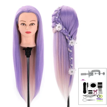 

NEVERLAND 28'' 50% Real Hair Training Head Mannequin Head Hairdressing Styling Curling Doll head For Barber Practice Hairstyle