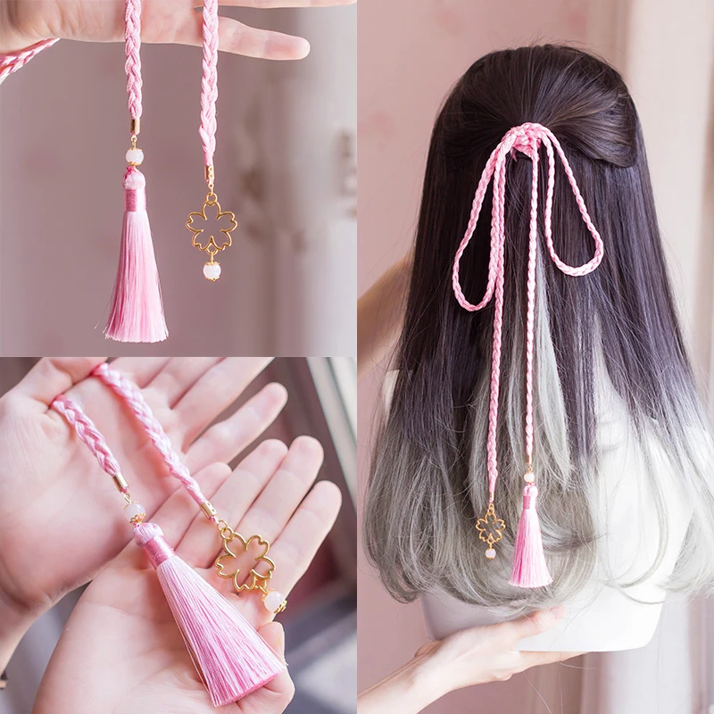1 шт. лента для волос Sakura с кисточками старинная веревка украшения ханьфу косплей