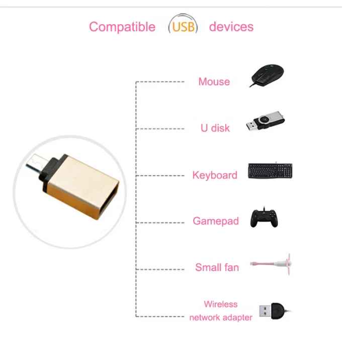 Micro USB к USB OTG адаптер Micro USB мужчина к USB женщина для смартфона сотовый телефон игры конвертер AS99