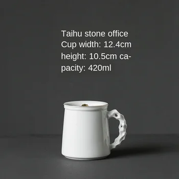 

Sweet Ceramic Whiteware Tea Cup Lard White Filter Tea Cup Mug Custom Household Ceramic Cup with Lid Travel Mug Tea Mug Cute Cup