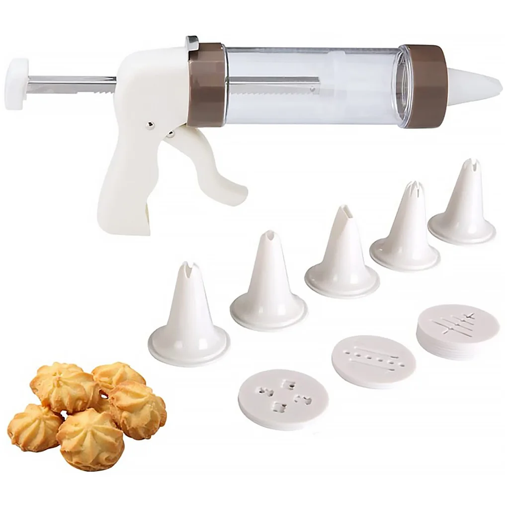 DIY Biscuit Machine Cookie Maker Icing Cookie Press Set with Stamp and Nozzles Home Bakery Baking Tool