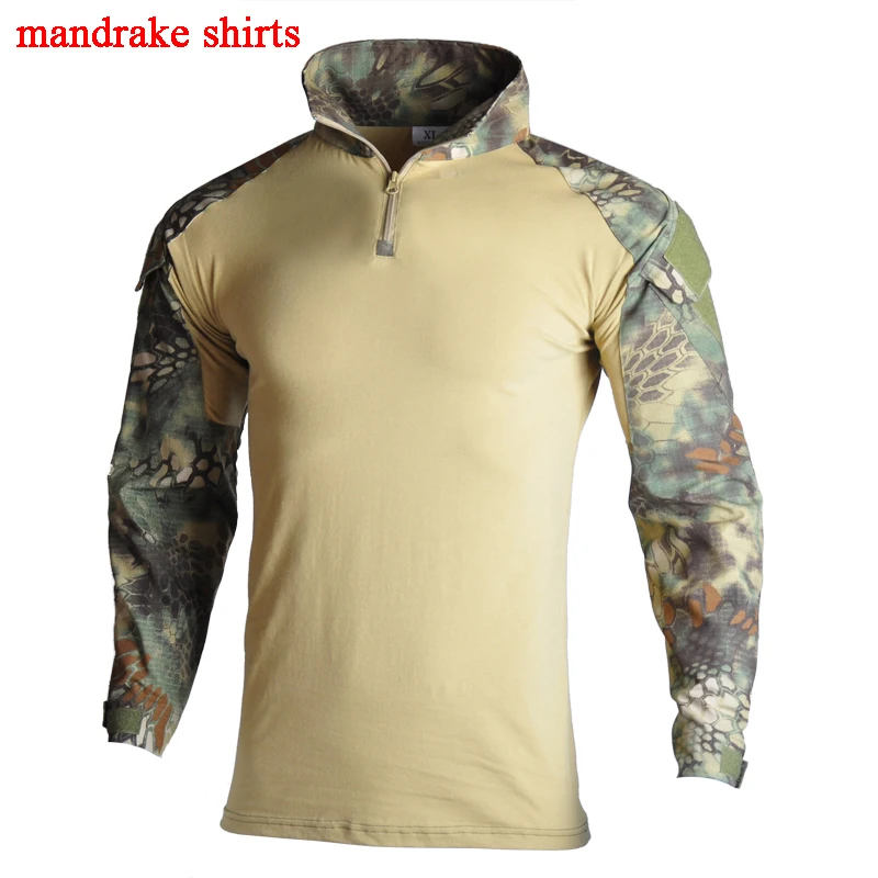 shirts mandrake Камуфляжная Военная тактическая Униформа, охотничий камуфляж, страйкбол, пейнтбол, охотничий костюм, набор с длинным рукавом, быстрая штурмовая одежда армии США - Цвет: shirts mandrake