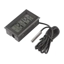 TL8009 LCD Digital Thermometer for Freezer Temperature -50~110 Degree Probe Fridge Thermometer 1m Line with LR44 Button Battery 1pcs mini lcd digital thermometer for fridges freezers coolers aquarium chillers mini 1m probe black
