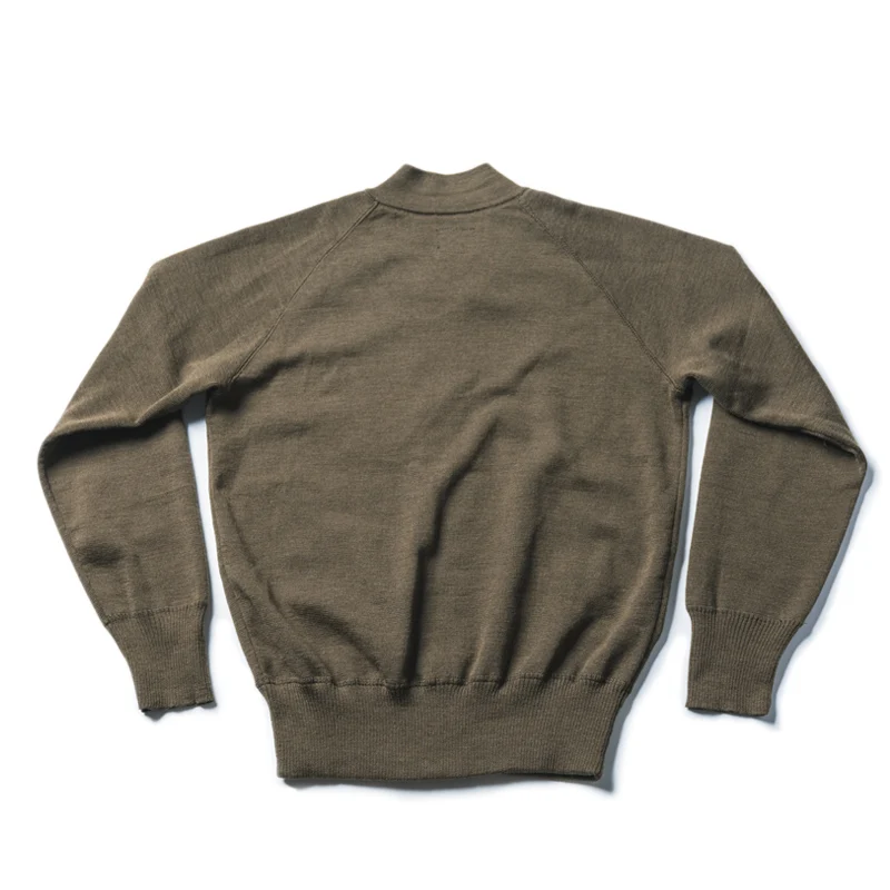 Bronson WW2 USAAF C-2 Flying Sweater Men Full-Zip Woolen Knited Raglan Cardigan 4