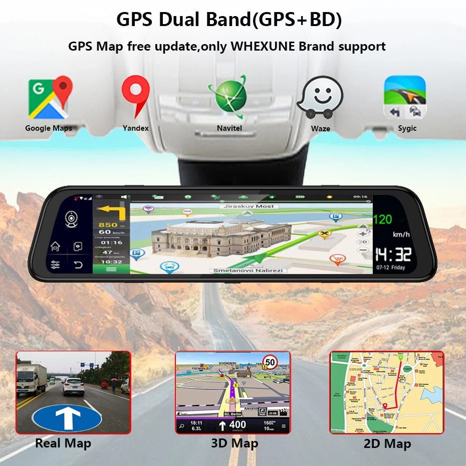 WHEXUNE ڵ ̷ ī޶, 4G LTE, ȵ̵ 8.1, GPS ̼, 4GB RAM, 32G ROM,   ,   DVR, 12 ġ