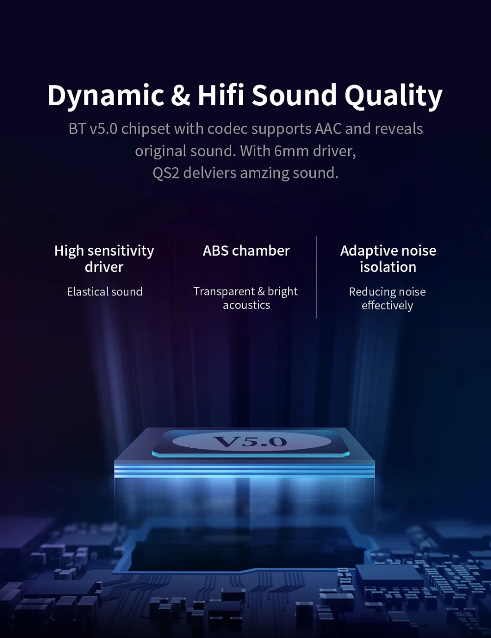 DG QS2 TWS Bluetooth V5.0 наушники 3D стерео Спортивные Беспроводные наушники с двойным микрофоном
