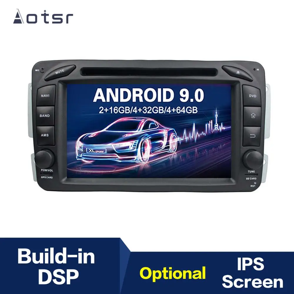 Android 9 4 + 64G DSP IPS автомобильный DVD плеер GPS навигация для BEN Z ML W163 CLK W209 головное