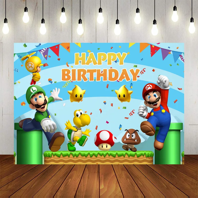 Супер Марио тема одноразовые тарелки салфетки для стаканчиков Mario Bros