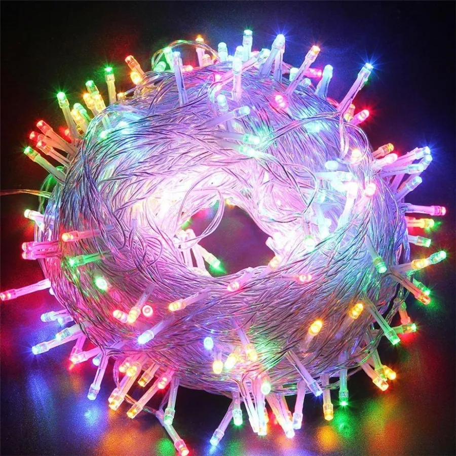 10 м свет шнура Сид новогодние гирлянды 100led водонепроницаемый красочный праздник светодиодное освещение AC110V или AC220V открытый