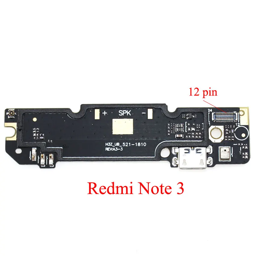 Юйси Замена микрофонный модуль+ USB плата с зарядным портом гибкий кабель Разъем для Xiaomi Redmi Note3 Note 3 Pro 4 4X MTK X20 - Цвет: Redmi Note 3