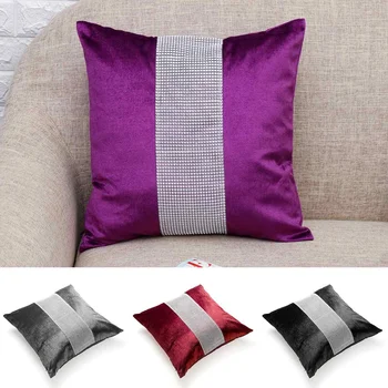 

Velvet Diamond Flannelette Cushion Covers Stripe Pillow Case for Home Chair Sofa Decoration Square Pillowcases Home Decor