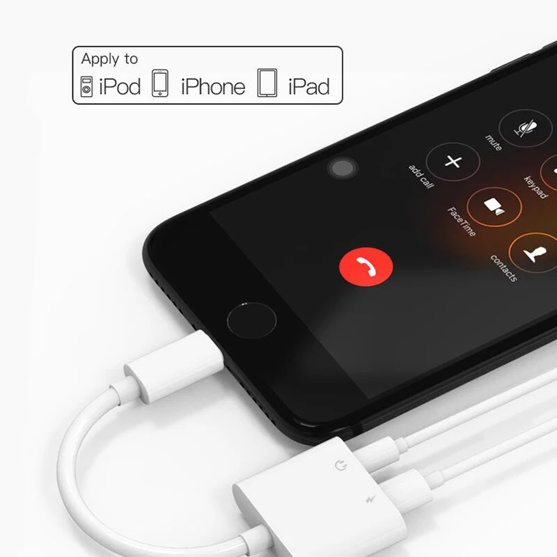 Аудио адаптер наушники с зарядным устройством кабель для iPhone 7 8 Plus X XR XS MAX Aux Jack адаптер для Iphone