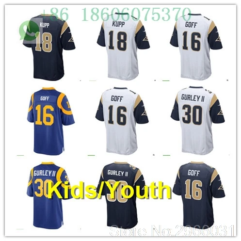 А+++ качественная детская молодежная одежда Cooper Kupp 18 Джаред Гофф 16 Тодд Герли 30 Джерси Лос-Анжелес
