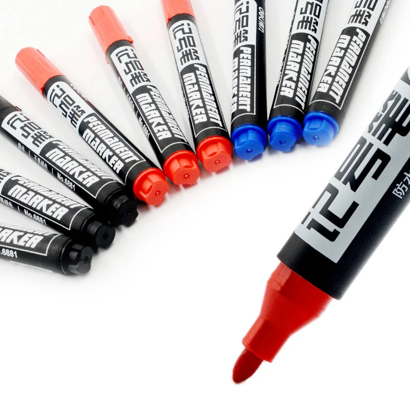 델리 마커 두꺼운 헤드 대용량 후크 펜 유성 마커 방수 큰 헤드 펜, 3 개