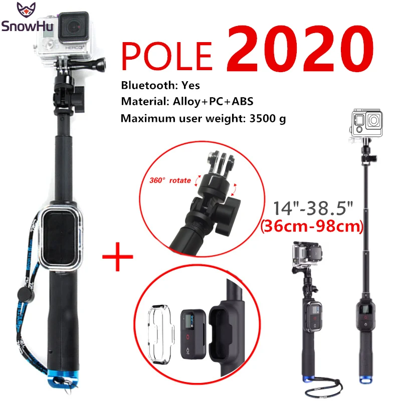 SnowHu для Gopro аксессуары выдвижной ручной монопод штатив + держатель пульта