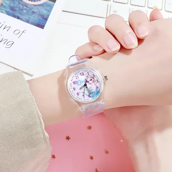 Disney Frozen Watch Princess Aisha Children's Luminous Watch Student Silicone Colorful Lights Watch gifts for girls kids watches 10