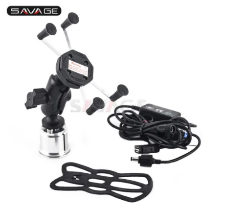 Phone Holder and USB Gps Навигации Держатель для брекетов Камера видеомагнитофон для поездок на мотоцикле DUCATI 899/959/1199/1299 PANIGALE V4 1100 USB Зарядное устройство Подставка Поддержка - Цвет: Phone Holder and USB