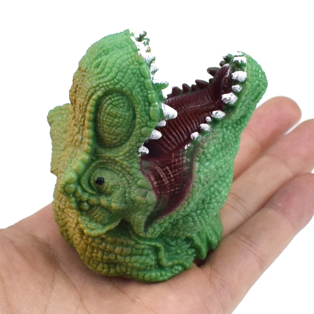T-Rex зеленые Ручные куклы, ролевые игры, Реалистичная голова динозавра, перчатки, игрушки, рождественские подарки