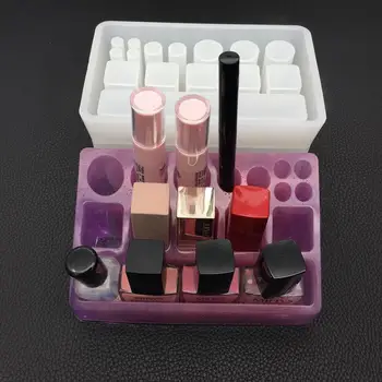 

2 Styles DIY crystal Epoxy Resin mold silicone rectangular square lipstick storage box Mold hand made mirror jewelry Making Tool