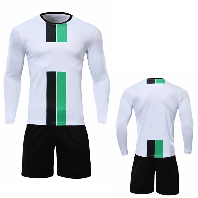 men long sleeve red soccer jersey set white adult football uniform man yellow team soccer shirt name DIY number
